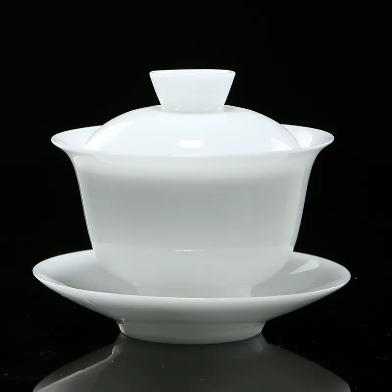 Mutton Fat Ice Jade Porcelain Gaiwan