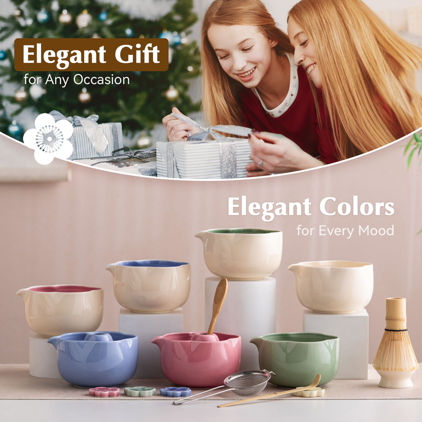 Petal-Shaped Matcha Set 500ml