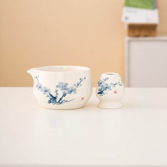 Hand-painted Plum Blossom Matcha Set 550ml