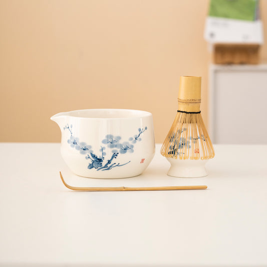 Hand-painted Plum Blossom Matcha Set 550ml