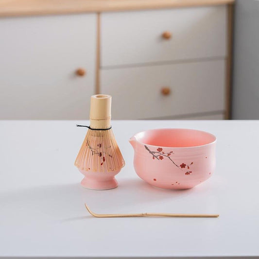 HandC-painted Plum Blossom Matcha Set 450ml