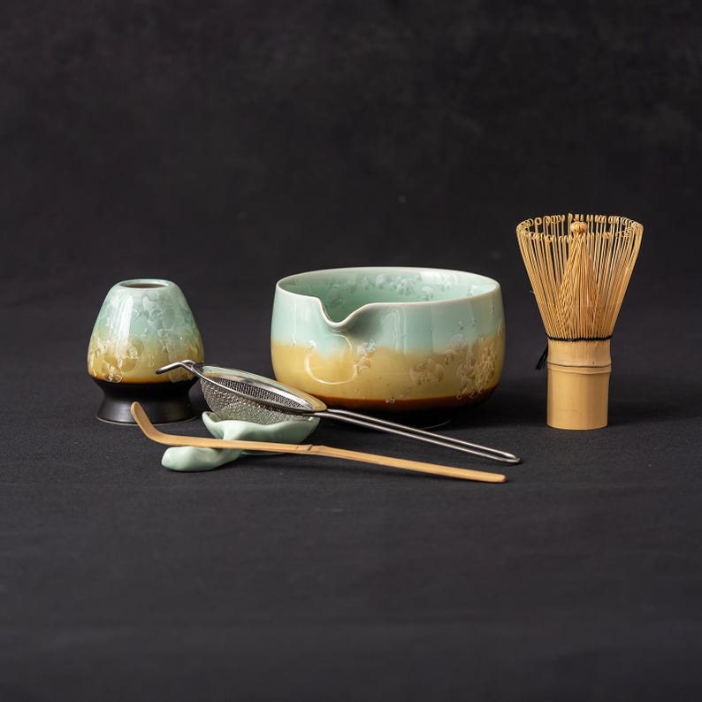 Crystalline Glaze Matcha Set 450ml