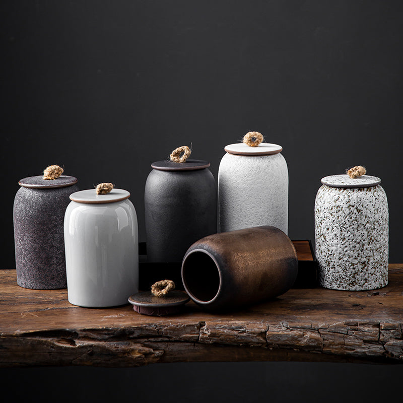 Japanese Ceramic Tea Canister - Traditional Style Tea Caddy, 600ml Capacity, 4.8 Inch Tall, Home Decor - View #7