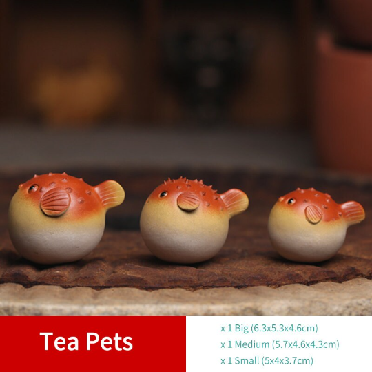 Set of 3 Puffer Tea Pet