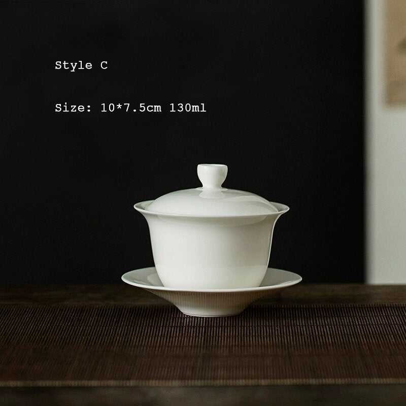 White Dehua Porcelain Gaiwan 100/120/130ml