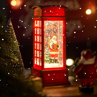 Christmas Telephone booth Music Box