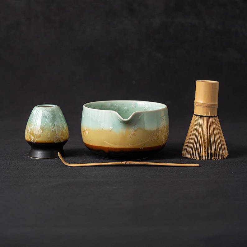 Crystalline Glaze Matcha Set 450ml
