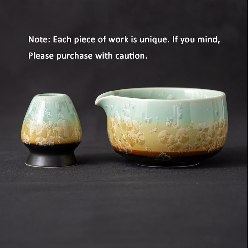 Crystalline Glaze Matcha Set 450ml