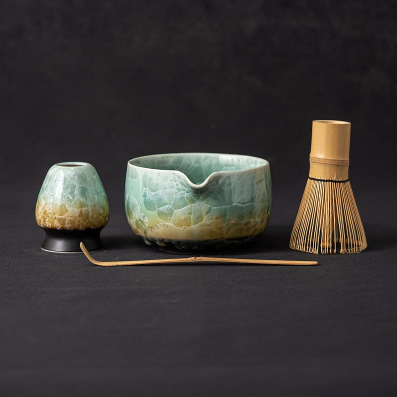 Crystalline Glaze Matcha Set 450ml